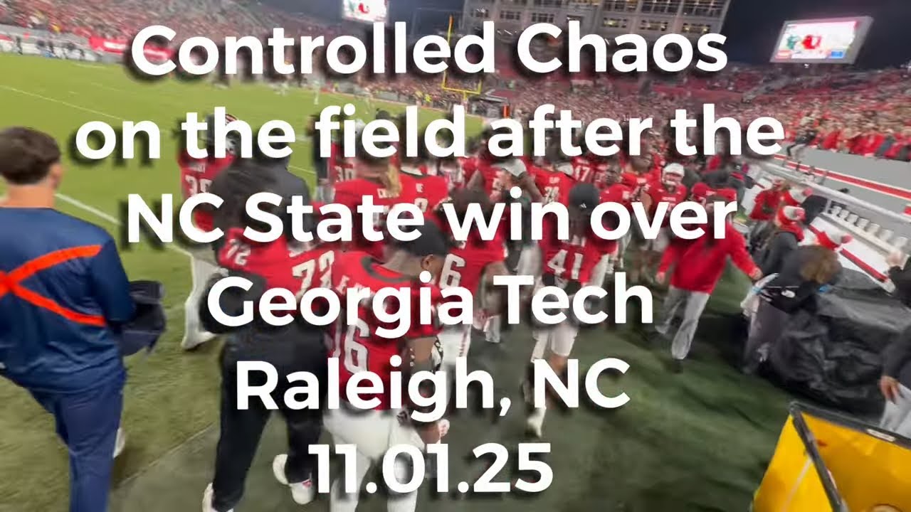 Controlled chaos as fans storm the field after NC State defeated Georgia Tech - 11.01.25