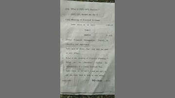 B.Com (pass course)6th sem2021(financial management)