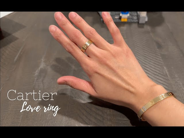 Cartier Love Ring 18K Yellow Gold Three Diamonds Band Size 48 | The Diamond  Oak
