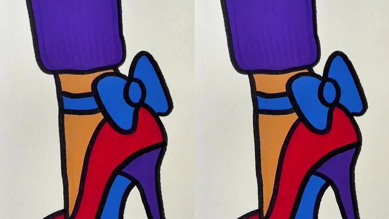 Acrylic marker pen high heels shoes