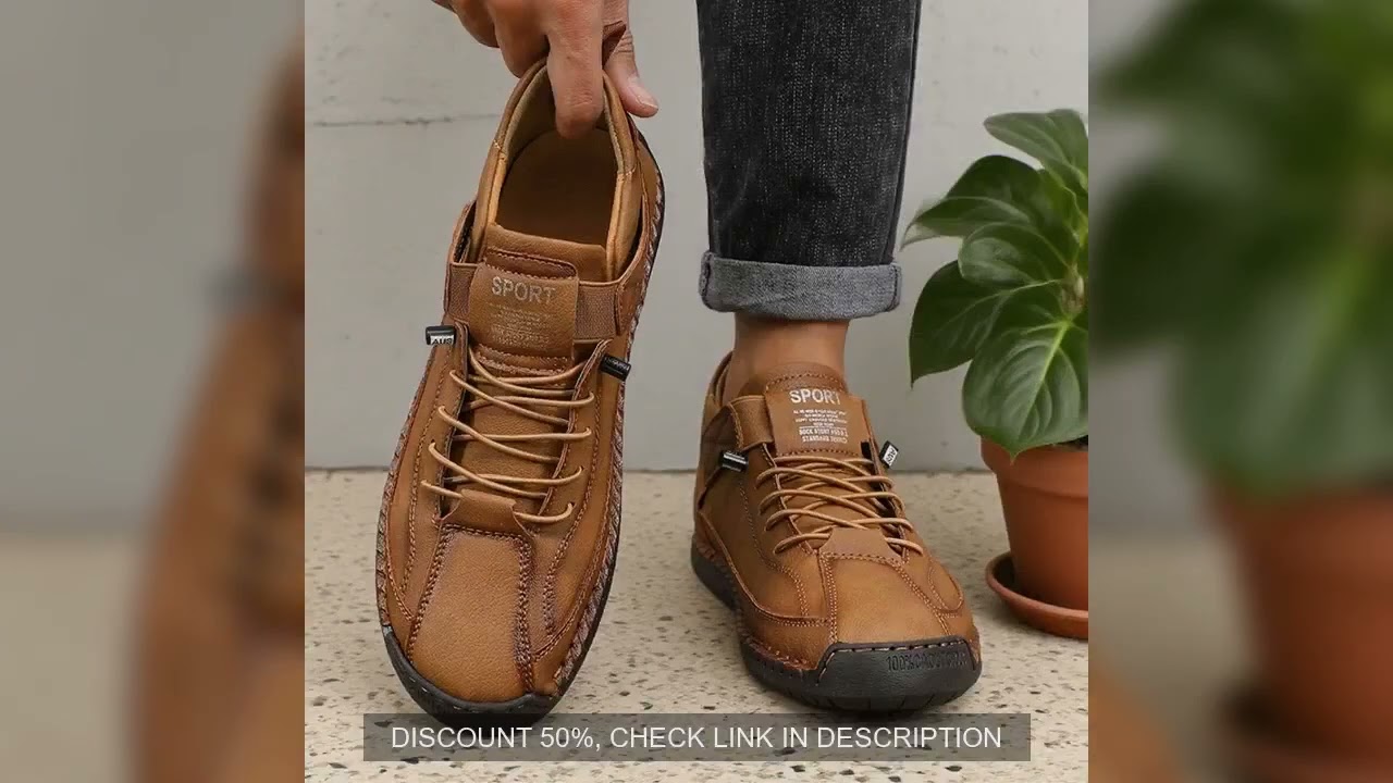 2025 New Men's Retro Casual Shoes Fashion Hook - Loop Strap Sneakers Comfortable Handmade Leather Ou