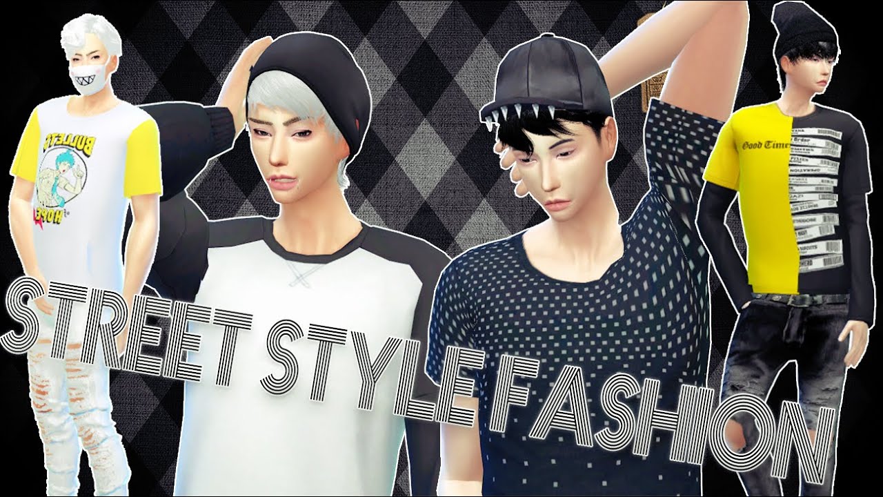 Men's Street Style Fashion Lookbook The Sims 4 + Full CC List ♡ YouTube