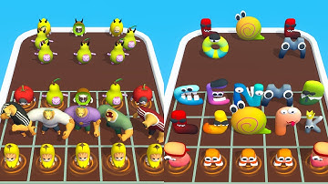 EPIC BANANA RUN MERGE MASTER VS MERGE ABC LORE LETTER RUN - Battles GamePlay - iOS, Android Part 1