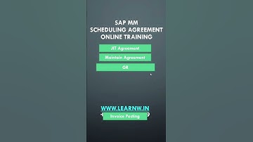 scheduling agreement sap mm | sap mm online training