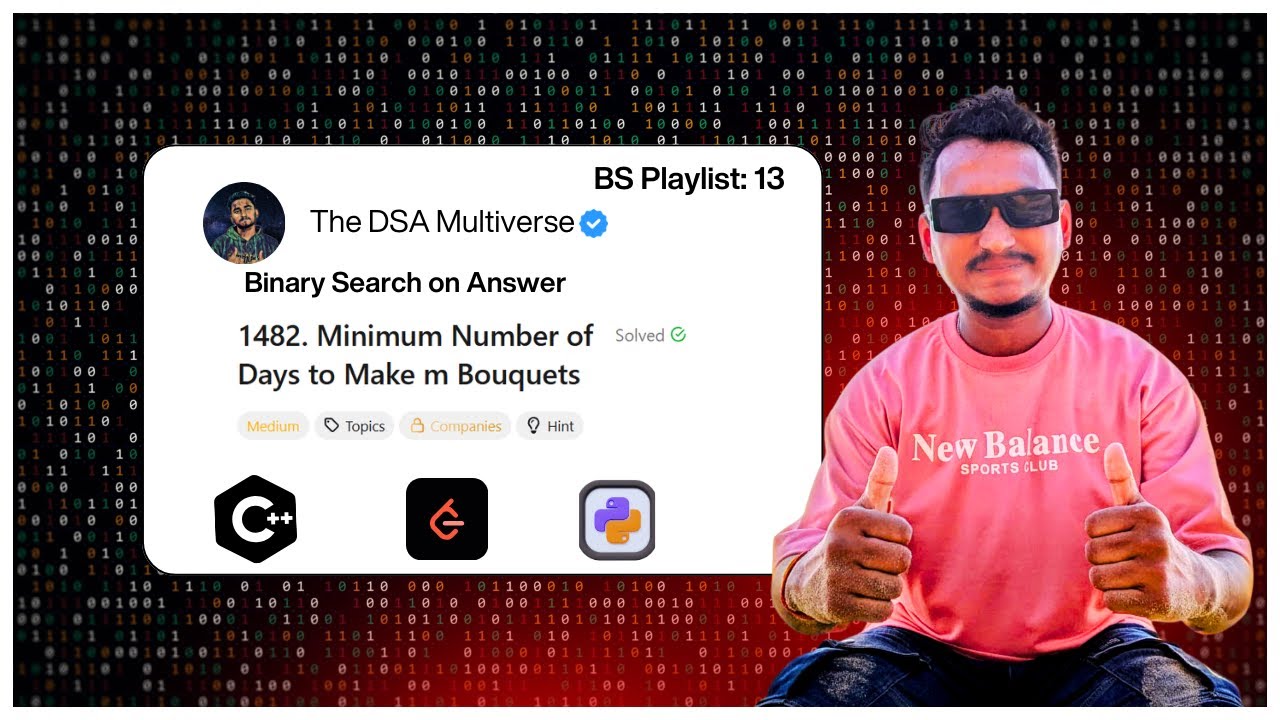 BS-13: Минимальное количество дней для создания M букетов | Бинарный поиск в ответе 🔥 LeetCode 14...