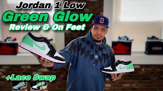 Jordan 1 Low Green Glow - Review & On Feet + Lace Swap