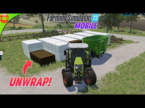 Unwrapping Silage Bales and Feeding to Cows | Farming Simulator 23 Mobile Gameplay iPad Pro fs23