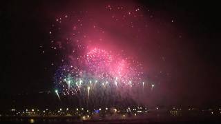 Fireworks celebrating the arrival of the "Disney Magic" in Barcelona on April 22, 2010