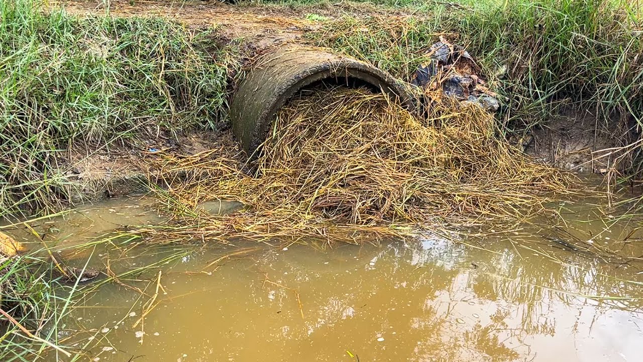 Remove Debris Clogged Culvert - Clean Culvert For Drainage System