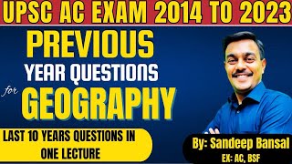Previous Year Geography Questions  Capf Examination 20142023  Comprehensive Guide Capf Pyq