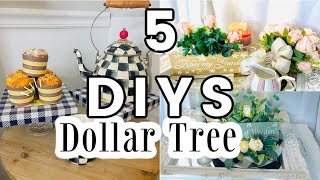 🌿((NEW)) 5 DIYS~FARMHOUSE Chic~Dollar Tree DECOR CRAFTS 🌿Olivias Romantic Home DIY