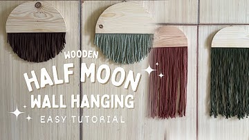How to make Wooden Half Moon Wall Hanging with Cord & Yarn | Fiber Art | Easy Tutorial