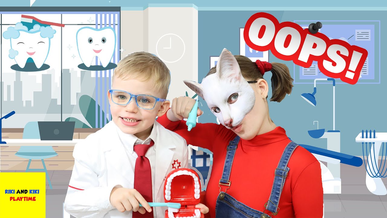 Riki and Kiki pretend play dentist. Funny video about taking care of your  teeth. Educational - YouTube