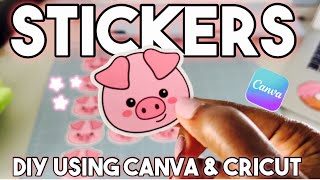 Print then cut stickers! Cricut print the cut tutorial. DIY stickers using Canva & Cricut!