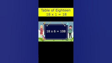 18 x1=18 Multiplication, Table of eighteenTables Song Multiplication Time of tables   MathsTables18