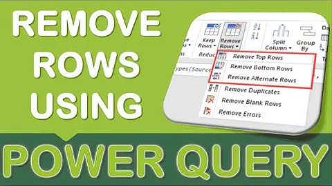 Remove Top, Bottom & Alternate Rows Using Power Query