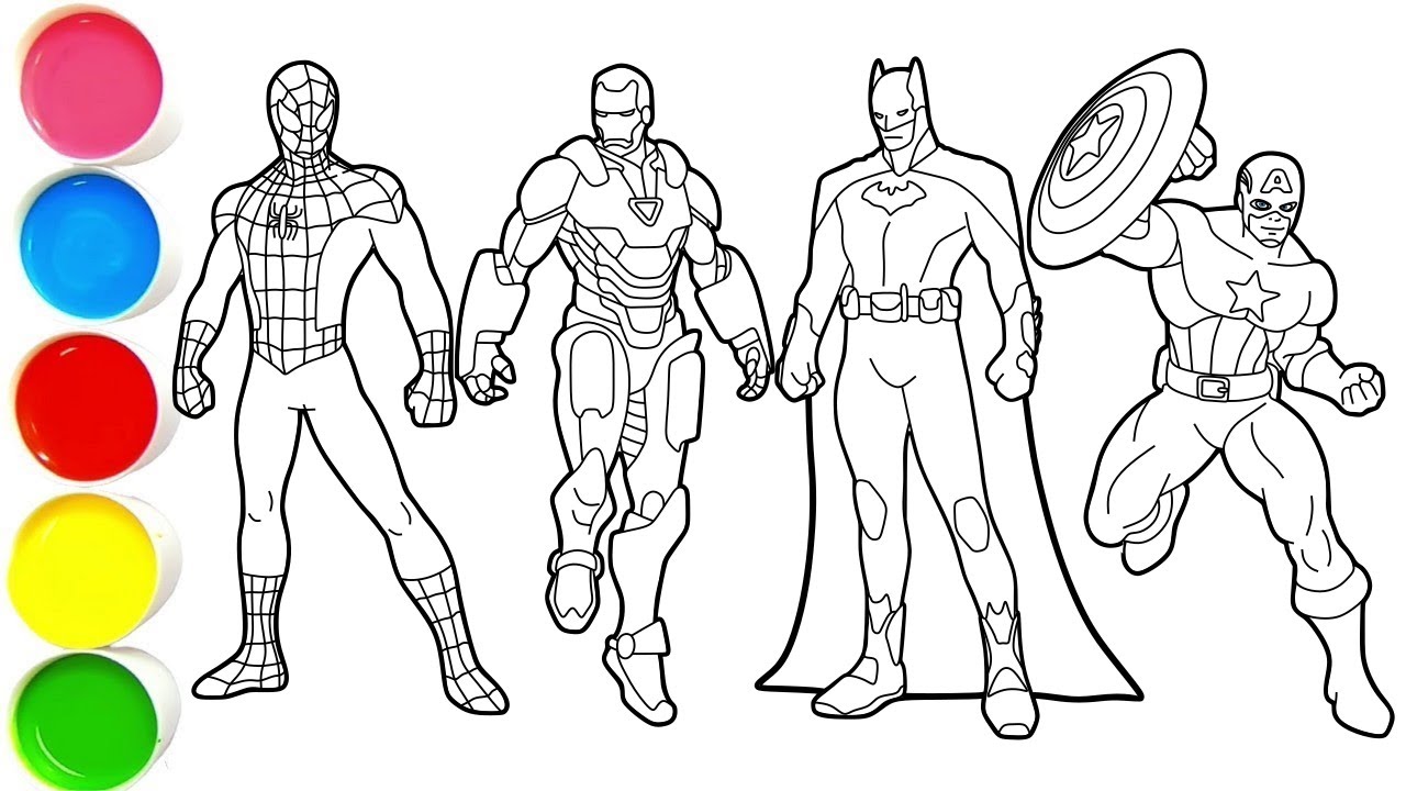 Draw Four Legendary Superheroes in Minutes - Spider-Man, Iron Man, Batman & Captain America