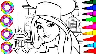 Coloring Drawings Disney's Barbie Fashionistas with Rainbow Sparkle Hat Coloring Pages
