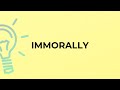 What is the meaning of the word IMMORALLY?