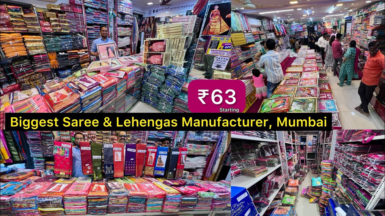 ₹63 🔥/ Biggest Saree & Lehengas Manufacturer Bhiwandi / GST Free Offer / Sasti saree Market