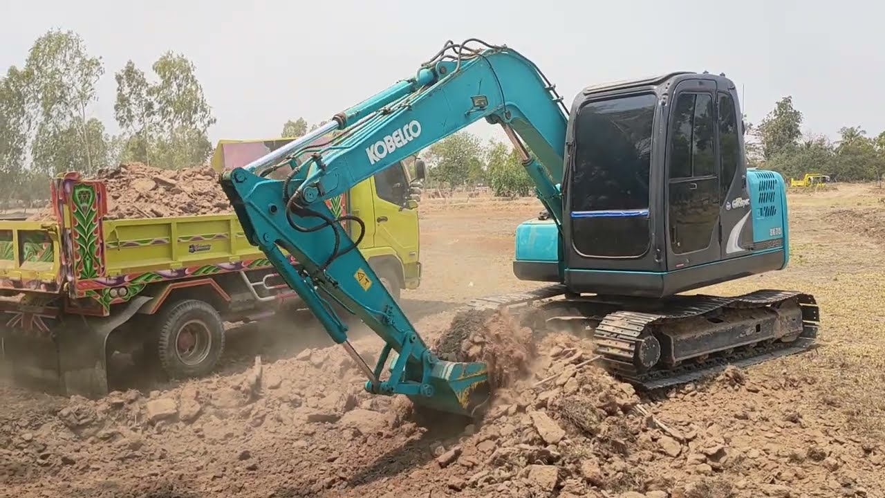 ลงงานแรกก็เจิอดินแข็งซะแล้ว KOBELCO SK75 เก่านอก ทีมงานเสี่ยนัน จะไหวใหม