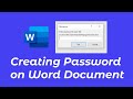 Creating a password on word document