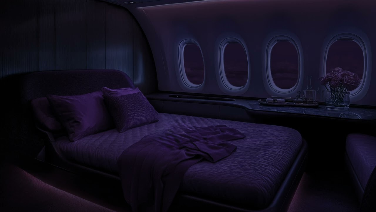 No Ads | First-Class Jet Engine Brown Noise Sounds ✈️ Deep Sleep & Emotional Balance in a Dark Cabin