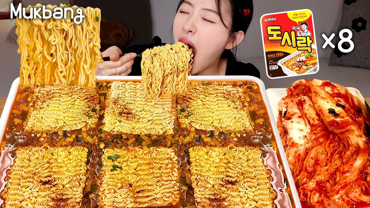 Запросы валят потоком! 🔥Jumbo Lunchbox Ramen Challenge Mukbang🍜 Могу ли я съесть все это? Десерт ...