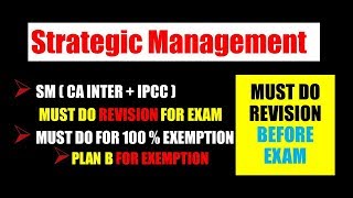 SM : Strategic Management Must DO Marathon For CA INTER / IPCC FOR NOV 2020 : Vinit Mishra Sir