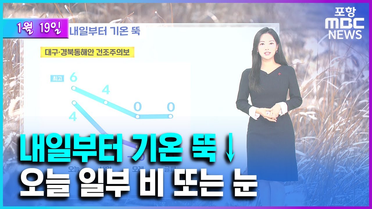 내일부터 영하권 강추위 예상…바람도 강해 (2026.01.19/뉴스투데이/포항MBC)