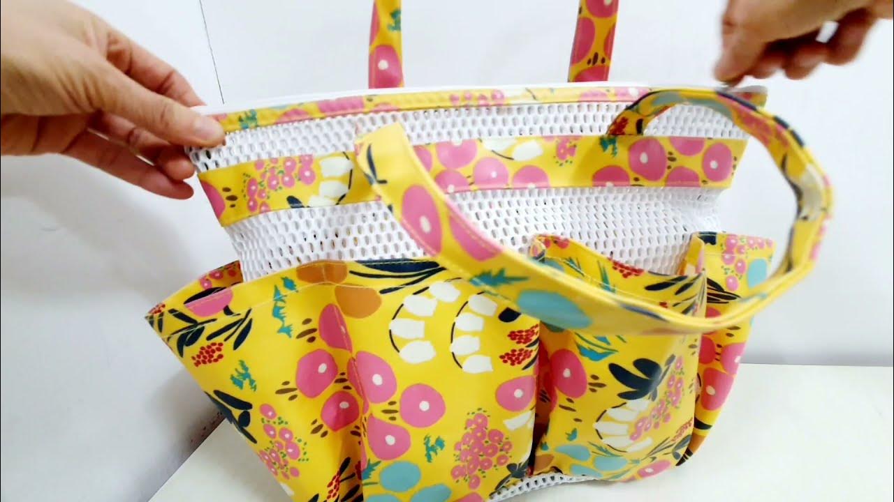 how to make beach bag/메쉬 + 방수원단 수영복 가방 만들기/메쉬수영가방 YouTube
