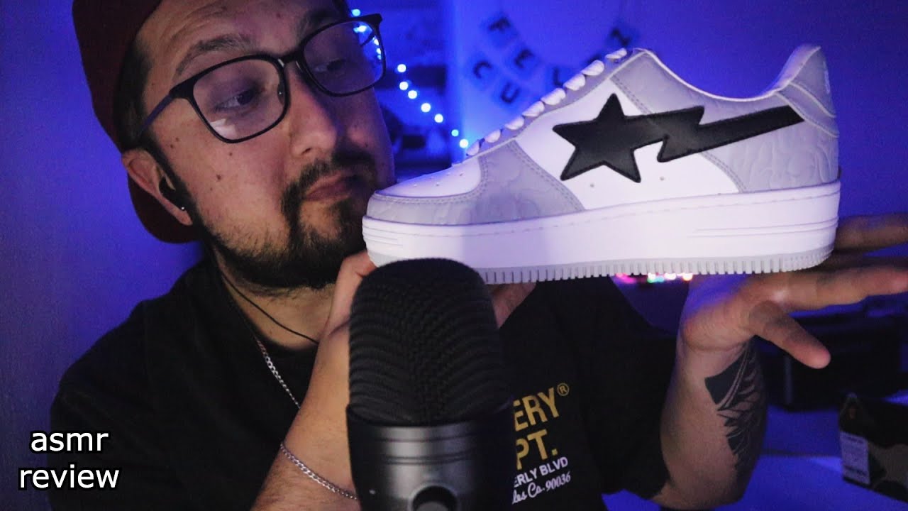 ASMR - Bape Sta Gris con Negro - Reseña Susurrada de Zapatilla Unboxing ...