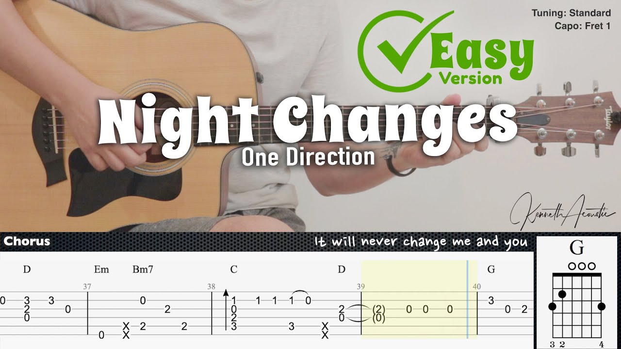 Night Changes by One Direction #nightchanges #onedirection #guitartuto