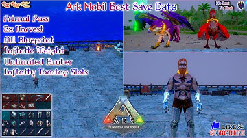 ARK:MOBILE SOLO SAVE DATA📂INF AMBER🔥PRIMAL PASS🔥2X HARVESTING🔥INFINITE TAMING SLOTS🔥INFINITE  WEIGHT