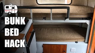 RV Bunk Bed Hack! // How to Build Bunk Beds in a tiny RV // 2021, 13' Scamp Trailer