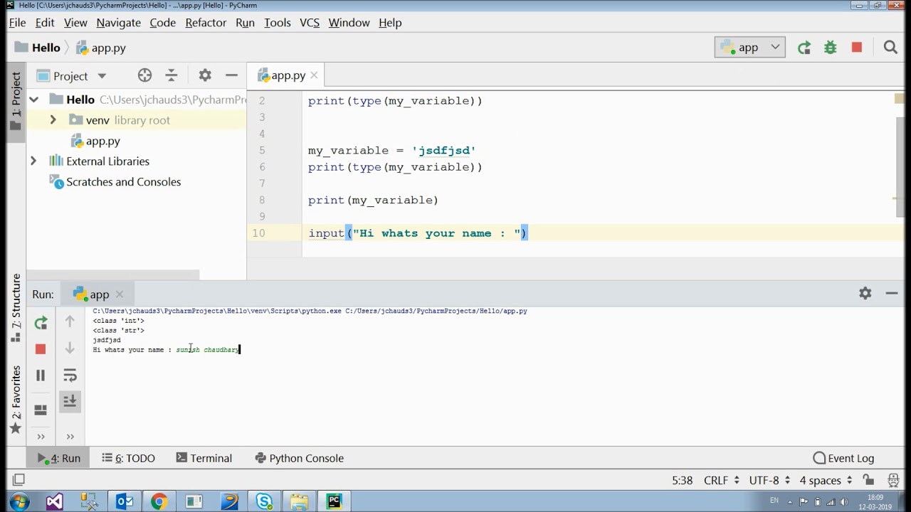 Variables Basics, Type() To Check Datatype Of Variables, Input()Method - Python Tutorial | Team Mast