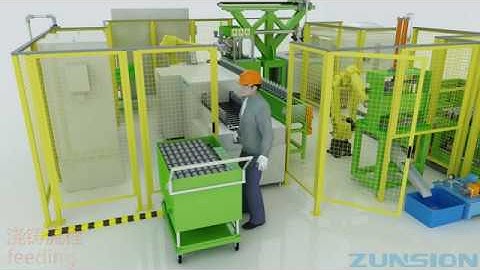 Automatic centrifugal rotor casting machine with robot