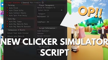 NEW *OP* Roblox Clicker Simulator Script | Auto Open, Unlock Areas