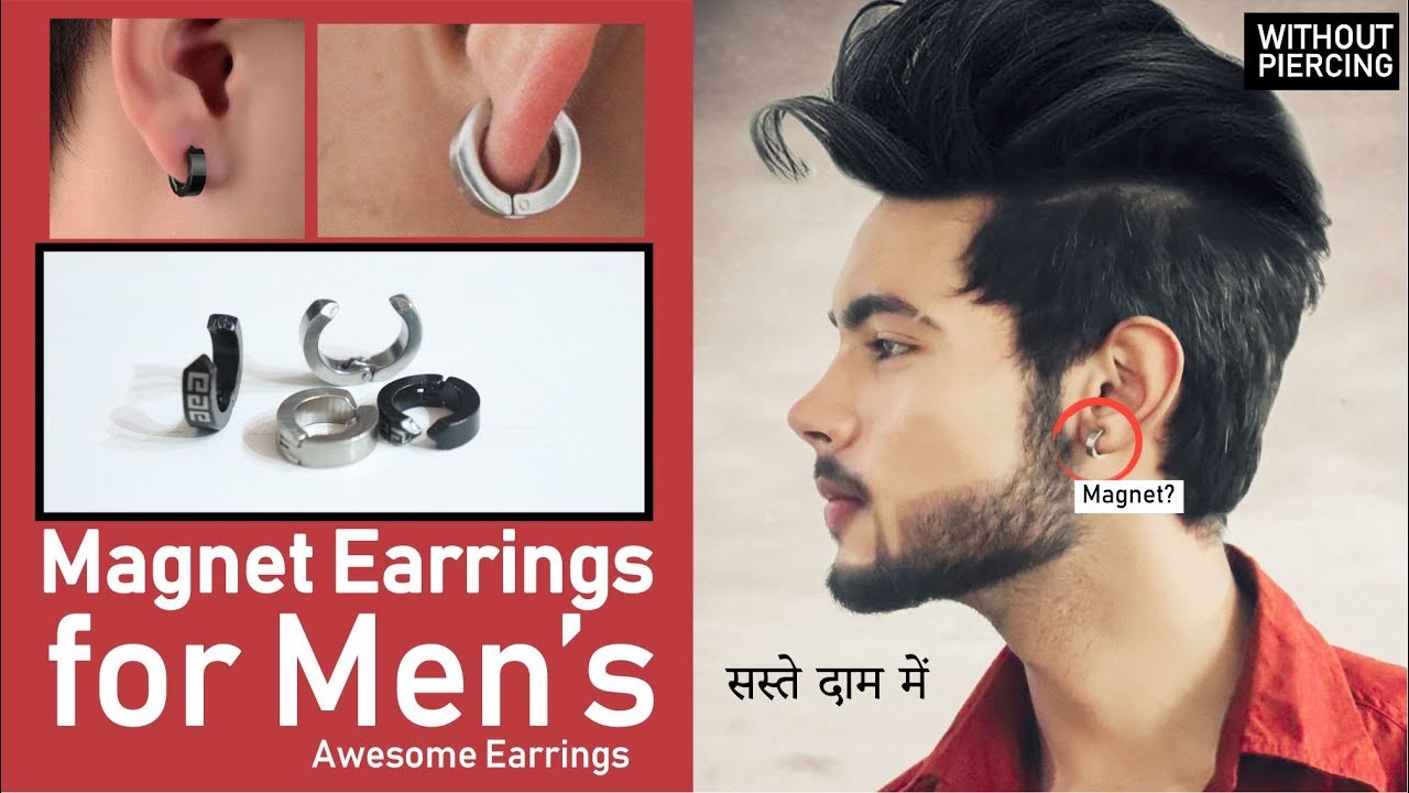 5 Pair Crystal Non Piercing Clip on Magnetic Ear Studs Mens Womens Magnet  Fake Earrings - Walmart.com