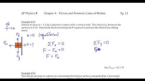 Chapter 4, Example #12 (Block pushed against vertical wall)