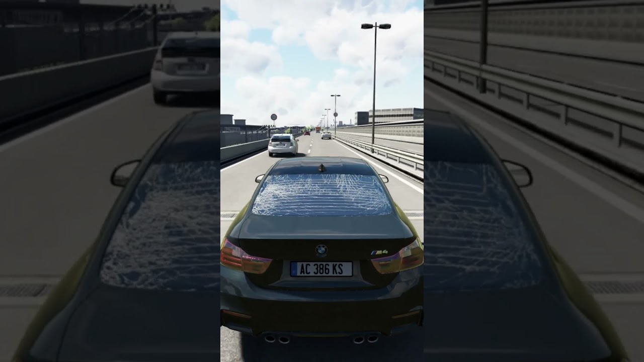 BMW M4 car racing in traffic asseto corsa 