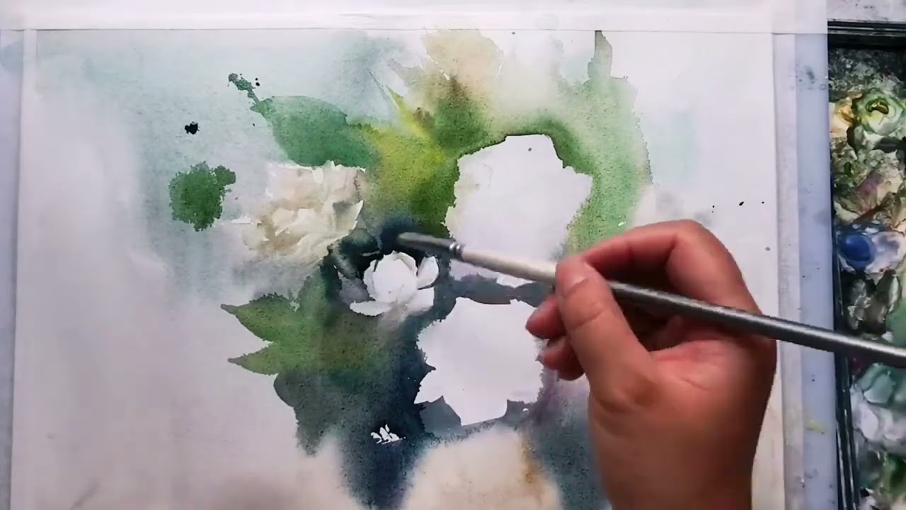 Watercolor Painting Process | From Blank Paper to a Forest Cottage
