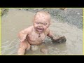 Funny babies playing outside moments  peachy vines