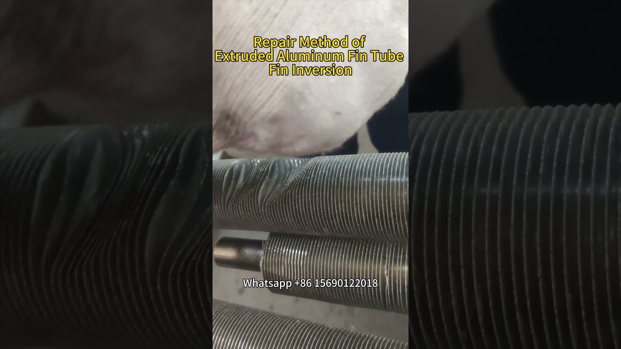Repair method of extruded aluminum fin tube fin inversion