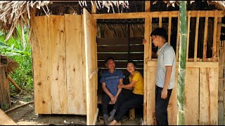 90% Completed New Wooden House - Joy Happiness Of Father Daughter With Disabilities When Help