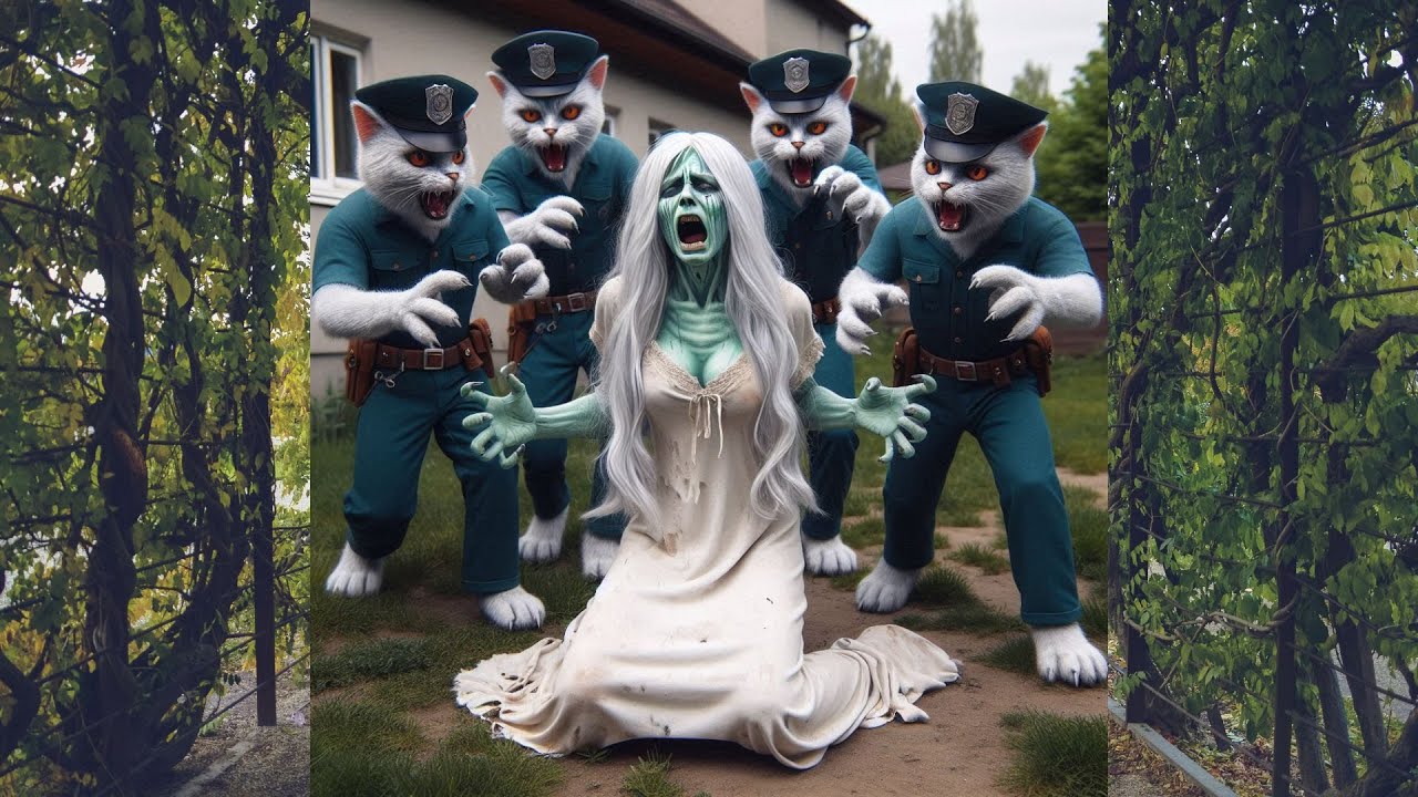 😱 Meu Deus! Vovó Zumbi invade a casa do gatinho 🧟 A polícia a pega 