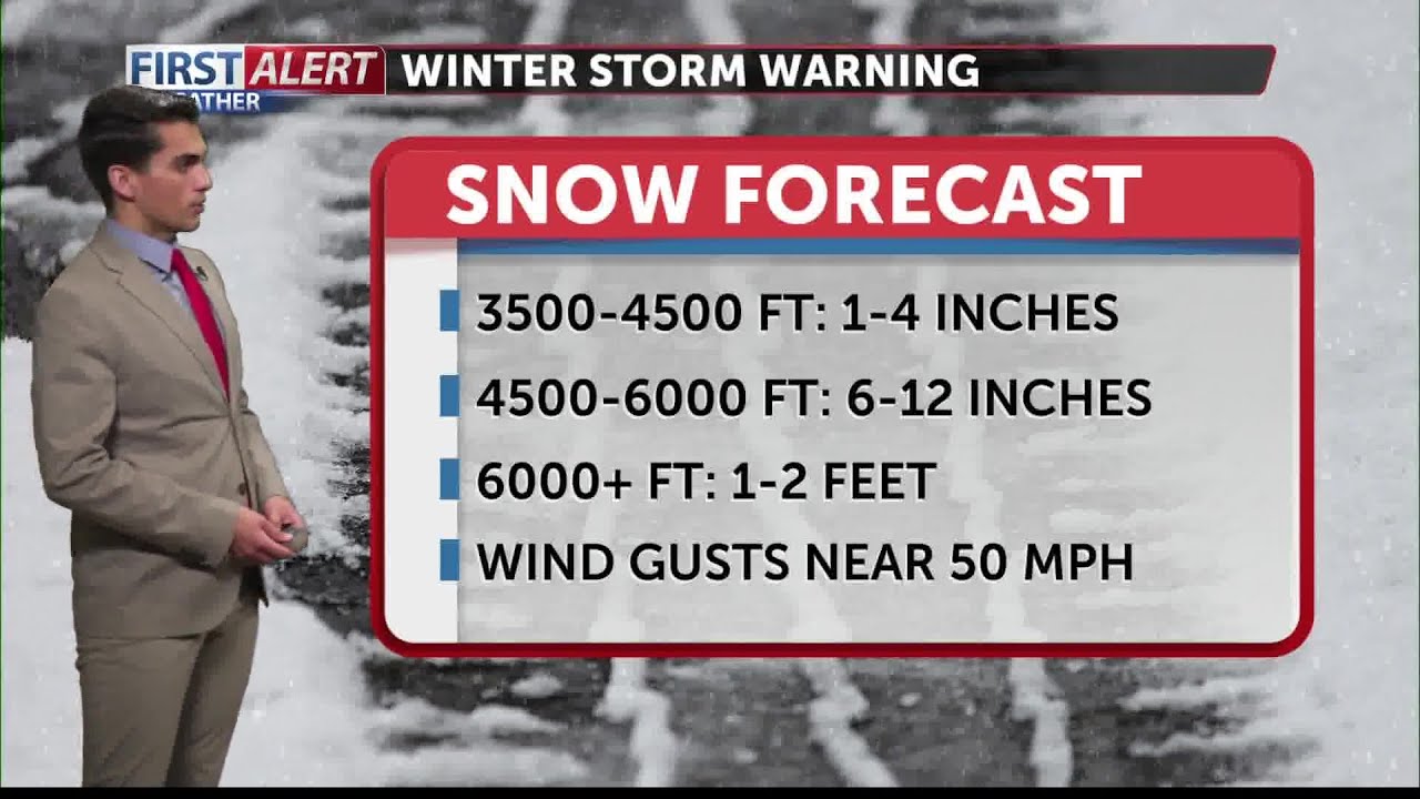 Rain continues Tuesday, inches of mountain snow & winter storm warning ...