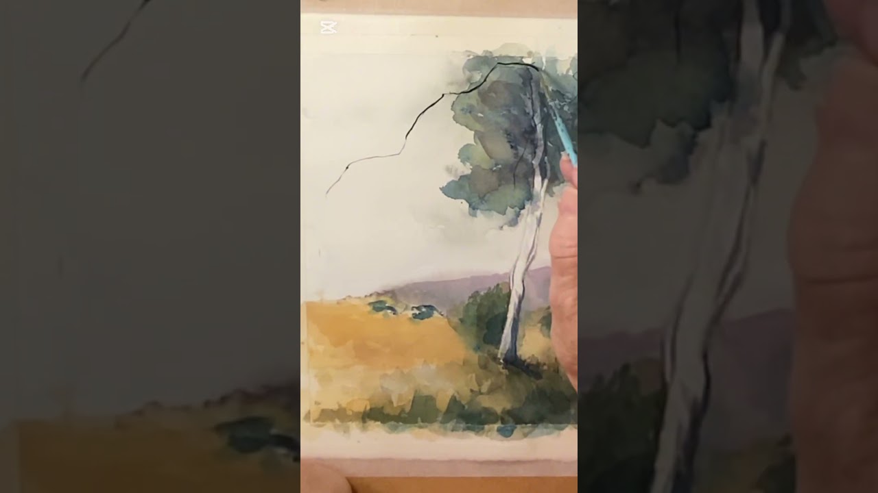 Australian landscape in watercolour by Loraine Rheinberger 