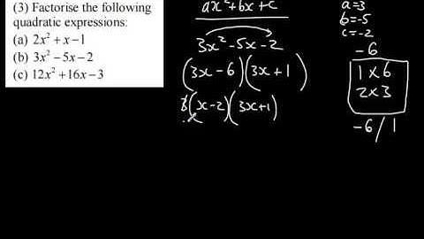 C1 - Quadratic Functions 1 -  Factoring and Solving  Equations - AS Maths
