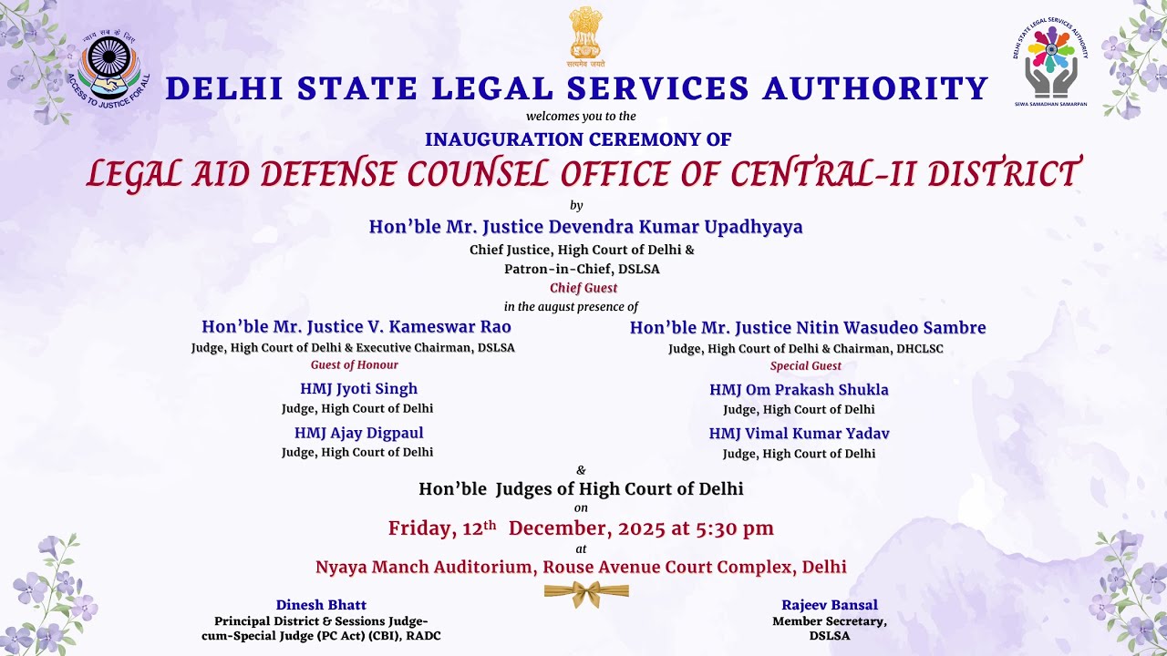 INAUGURATION CEREMONY OF LEGAL AID DEFENSE COUNSEL OFFICE OF CENTRAL II DISTRICT